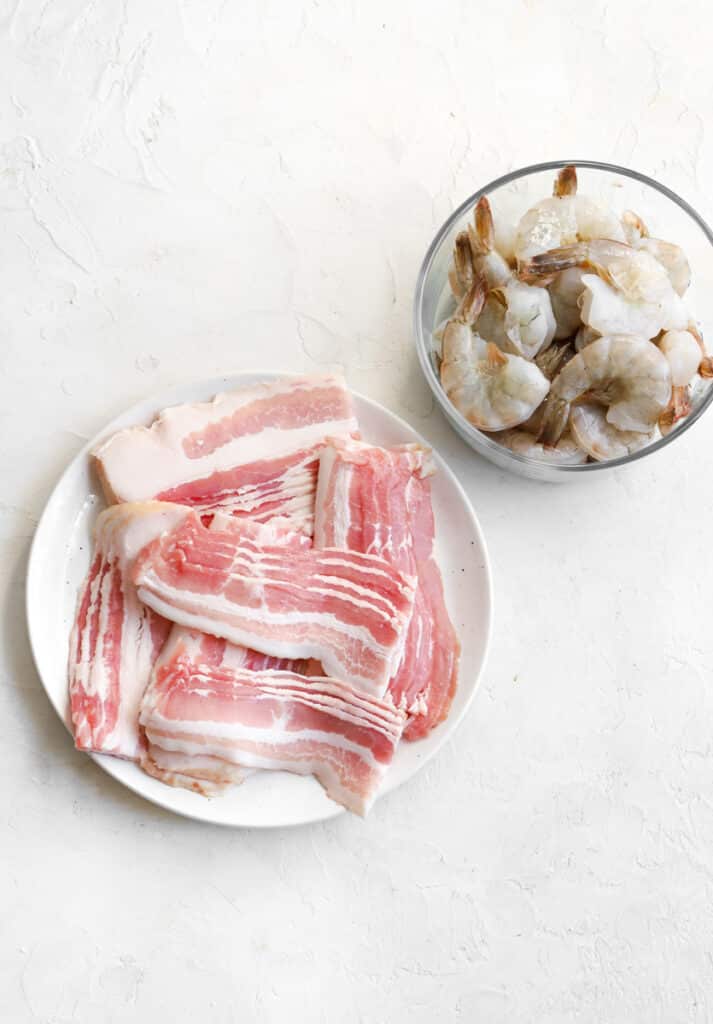 ingredients for bacon wrapped shrimp