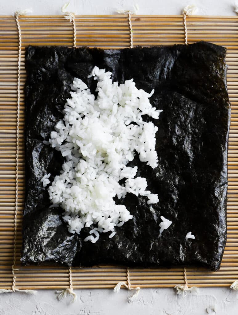 rice on nori sheet