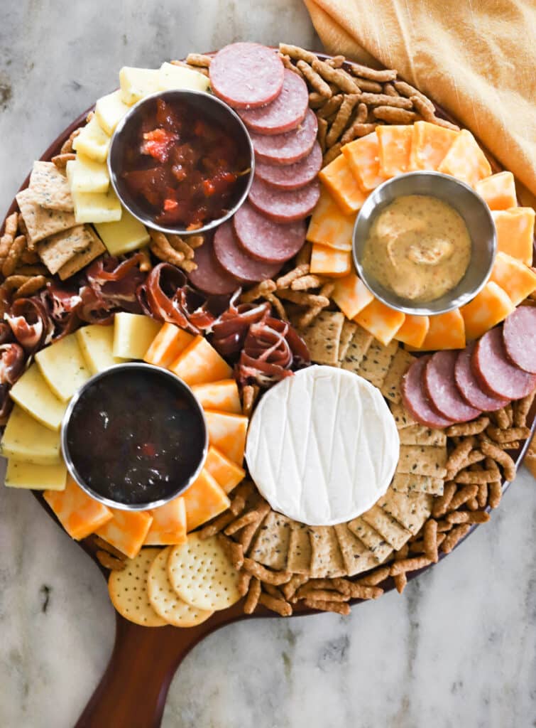 cheese, meats and crackers