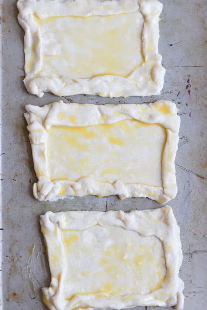 puff pastry with egg wash